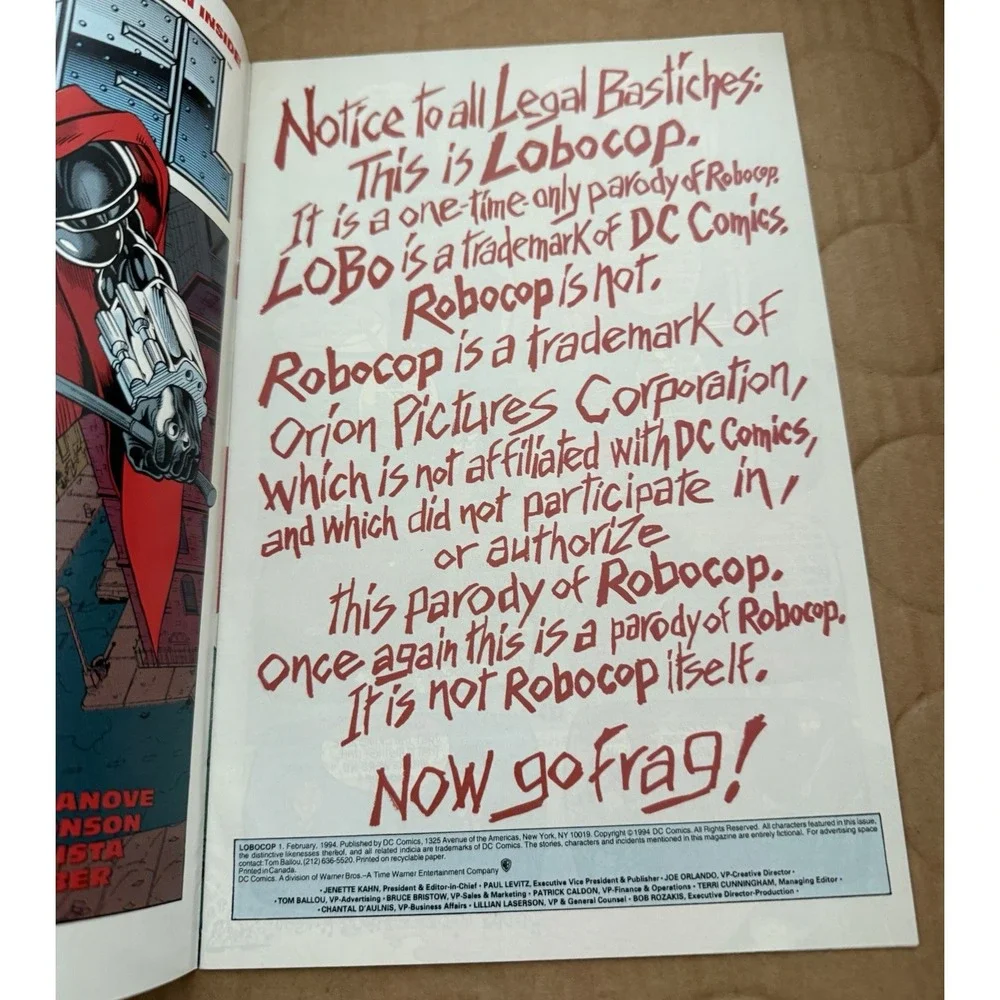 DC Comics - LoboCop Number 1 February 1994